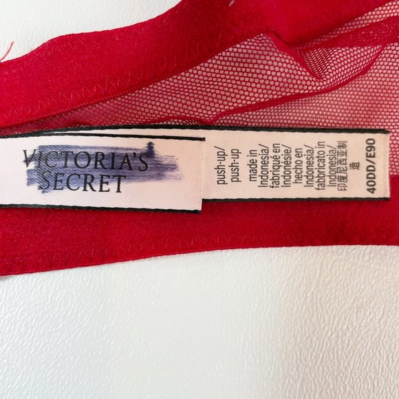 NWOT Victoria's Secret Bra 40DD Push-Up Red Gold Metallic - Picture 6 of 7